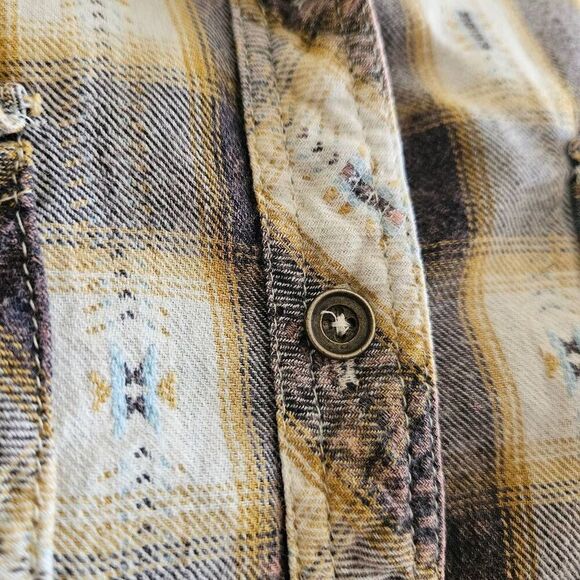 Angie Southwestern Plaid Button-Down Shirt - Picture 3 of 7